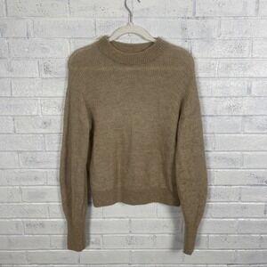 Quince Baby Alpaca Blend Crewneck Sweater Womens Size L Brown Quiet Luxury